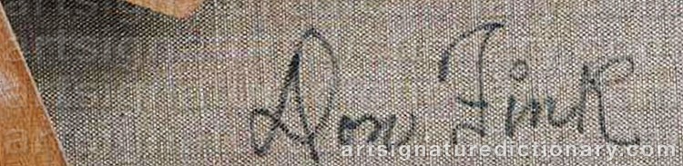 Authentic signature by Don FINK on  artwork
