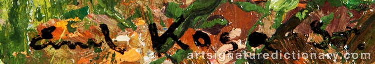 Authentic signature by Emil Jean (Sr.) KOSA on  artwork