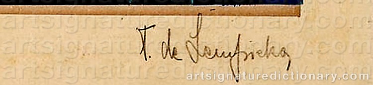 Authentic signature by Tamara De LEMPICKA on artwork