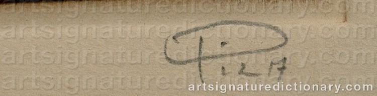 Authentic signature by Arthur Luiz PIZA on artwork