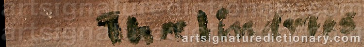 Authentic signature by Thor LINDROOS on  artwork