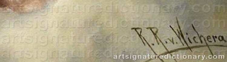Authentic signature by Raimund Ritter Von WICHERA on  artwork