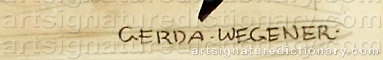 Signature by Gerda WEGENER