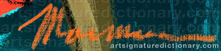 Authentic signature by Isaac MAIMON on Painting/Watercolour artwork