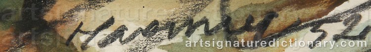Authentic signature by Erik HAAMER on Painting/Watercolour artwork