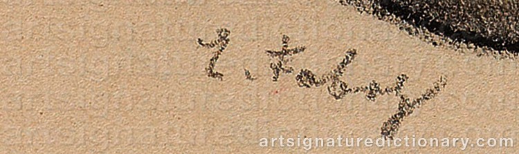 Authentic signature by Edmund FABRY on  artwork