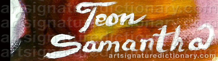 Authentic signature by Teon SAMANTHA on artwork