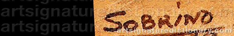 Authentic signature by Carlos SOBRINO on artwork