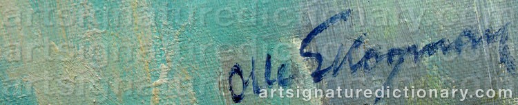 Authentic signature by Olle SKOGMAN on artwork