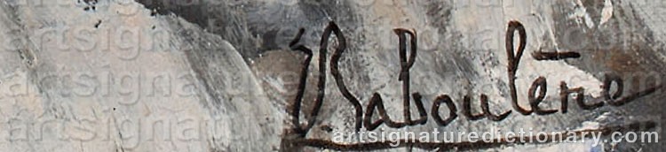 Authentic signature by Eugene BABOULENE on Painting/Watercolour artwork