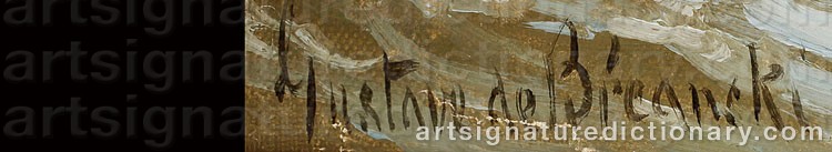 Authentic signature by Gustave De BREANSKI on artwork
