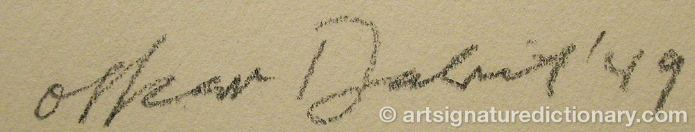 Authentic signature by Oskar DALVIT on  artwork