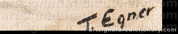 Authentic signature by Thorbjørn EGNER on  artwork