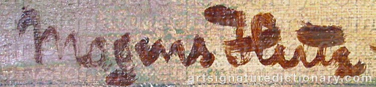 Authentic signature by Mogens HERTZ on  artwork