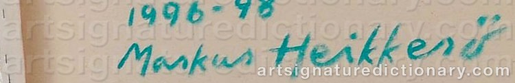 Authentic signature by Markus HEIKKERÖ on  artwork