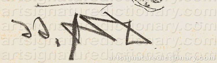 Authentic signature by Otto DIX on artwork