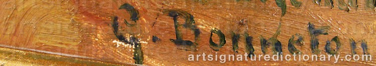 Authentic signature by Germain Eugène BONNETON on  artwork