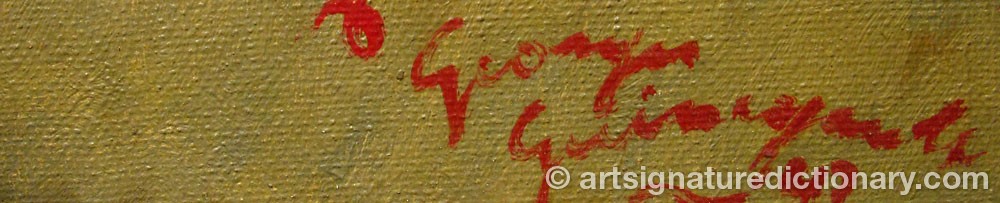Authentic signature by Georges Pierre GUINEGAULT on  artwork