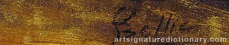 Authentic signature by Hubert BELLIS on  artwork