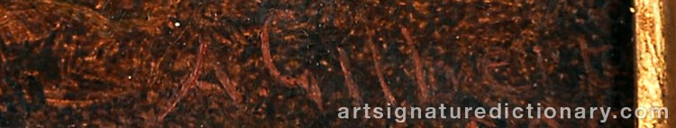 Authentic signature by Arthur GILBERT on  artwork