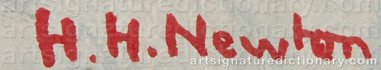 Authentic signature by Herbert H. NEWTON on Painting/Watercolour artwork