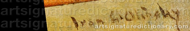 Authentic signature by Ivan Gregorevitch OLINSKY on artwork