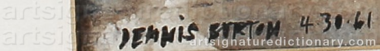 Authentic signature by Dennis Eugene Norman BURTON on  artwork