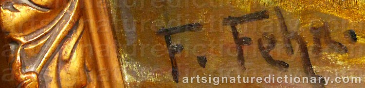 Authentic signature by Friedrich FEHR on  artwork