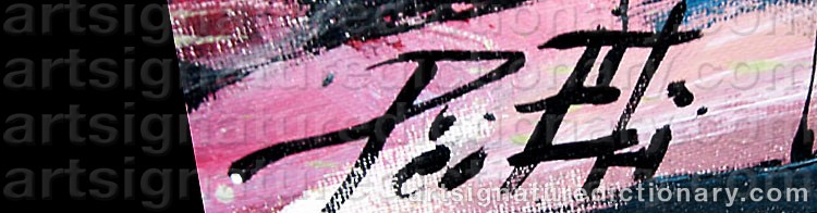 Authentic signature by Per ELI on  artwork