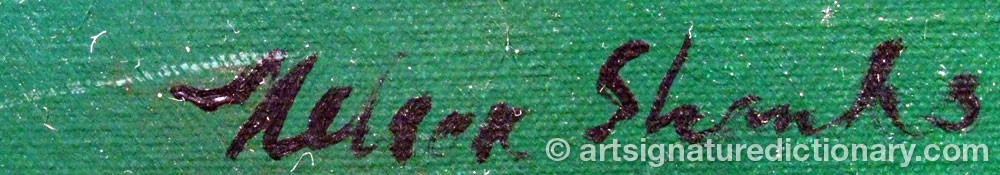 Authentic signature by Nelson SHANKS on  artwork