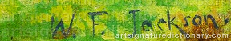 Authentic signature by William Franklin JACKSON on Painting/Watercolour artwork