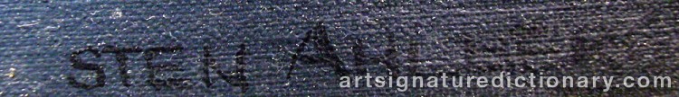 Authentic signature by Sten AHLBERG on  artwork