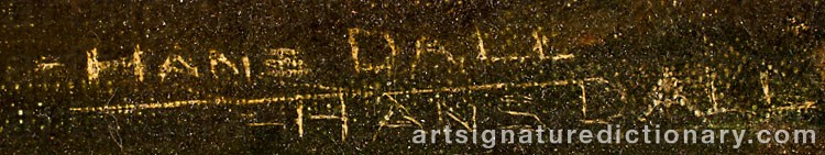 Authentic signature by Hans Mathias DALL on  artwork