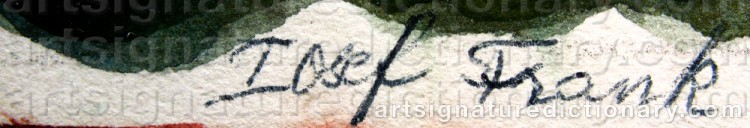 Authentic signature by Josef FRANK on artwork