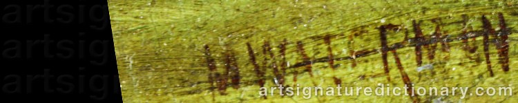 Authentic signature by Marcus A. WATERMAN on  artwork