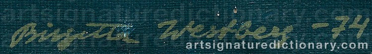 Authentic signature by Birgitta WESTBERG on Painting/Watercolour artwork