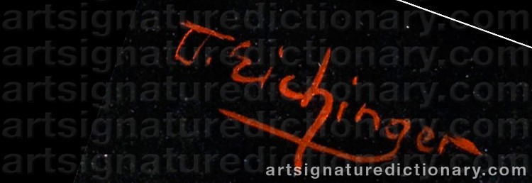 Authentic signature by Otto EICHINGER on  artwork
