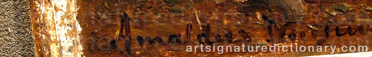 Authentic signature by Amaldus NIELSEN on artwork