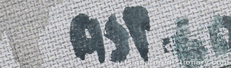 Authentic signature by Gösta ASP on artwork