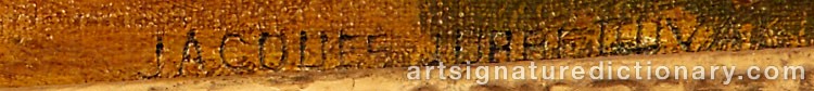 Authentic signature by Jacques JOBBÉ-DUVAL on  artwork