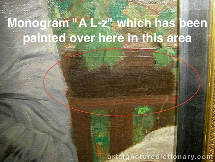 Close-up details showing Carl LARSSON signature forgery characteristics