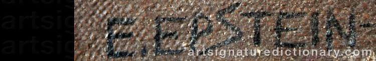 Authentic signature by E. EPSTEIN on  artwork