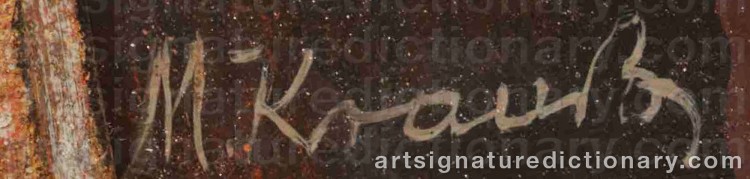 Authentic signature by Max KRAUSS on  artwork