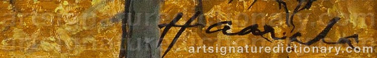 Authentic signature by Olavi HAARALA on  artwork