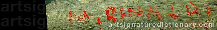 Authentic signature by M RINALDI on  artwork