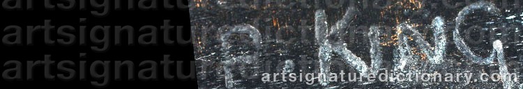 Authentic signature by Phillip KING on  artwork