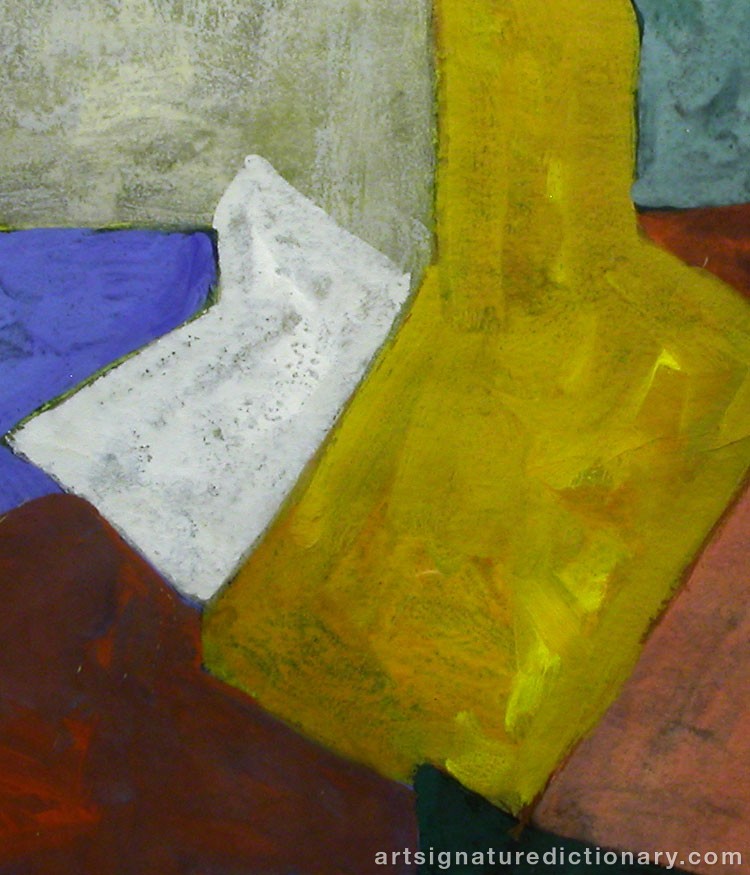 Close-up details showing Serge POLIAKOFF signature forgery characteristics