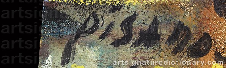 Authentic signature by Eduardo PISANO on  artwork