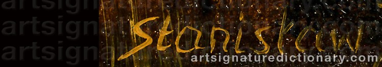 Authentic signature by J STANISLAW on  artwork