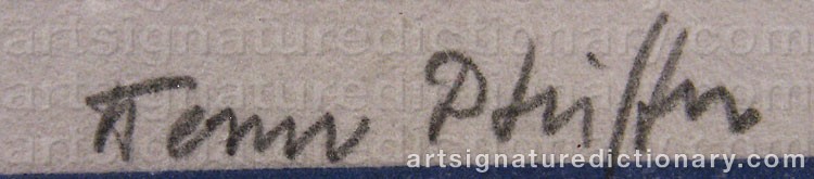 Authentic signature by Werner PFEIFFER on artwork